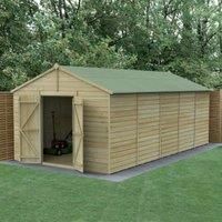 Forest Garden 10x20 Forest Beckwood Apex Shed Shiplap Windowless Double Doors 25yr Guarantee - 10x20 Forest Beckwood Tongue and Groove Windowless Apex Wooden Shed w