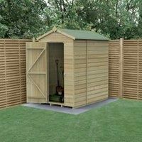 Forest Garden Beckwood Apex Shiplap Pressure Treated Windowless Shed with Base & Assembly - 4 x 6ft