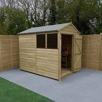 Forest Beckwood 6x8 Apex Wooden Garden Shed - 2 Windows - Double Door