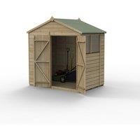 7' x 5' Forest Beckwood 25yr Guarantee Shiplap Pressure Treated Double Door Apex Wooden Shed (2.28m x 1.53m)