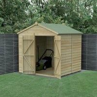 Forest Garden Beckwood Apex Shiplap Pressure Treated Double Door Windowless Shed with Base & Assembly - 7 x 7ft