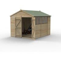 10' x 8' Forest Beckwood 25yr Guarantee Shiplap Pressure Treated Double Door Apex Wooden Shed (3.01m x 2.61m)