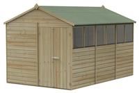 12' x 8' Forest Beckwood 25yr Guarantee Shiplap Pressure Treated Double Door Apex Wooden Shed (3.6m x 2.61m)