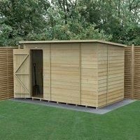 Forest Garden 10x6 Forest Beckwood Pent Shed Shiplap Windowless Double Door 25yr Guarantee - 10x6 Forest Beckwood Shiplap Pent Windowless Wooden Shed - With install
