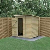 Forest Garden 6x4 Forest Beckwood Tongue and Groove Windowless Pent Wooden Shed - 6x4 Forest Beckwood Tongue and Groove Windowless Pent Wooden Shed - With installat