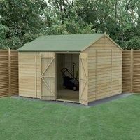 Forest Beckwood 10x10 Shed Wooden Reverse Apex No Win Double Door 25Yr Guarantee