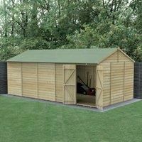 Forest Beckwood 20x10 Reverse Apex Wooden Garden Shed - No Windows - Double Door