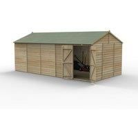20' x 10' Forest Beckwood 25yr Guarantee Shiplap Pressure Treated Windowless Double Door Reverse Apex Wooden Shed (5.96m x 3.21m)