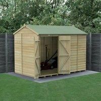 Forest Beckwood 10x6 Reverse Apex Wooden Garden Shed - No Windows - Double Door
