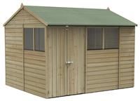 10' x 8' Forest Beckwood 25yr Guarantee Shiplap Pressure Treated Double Door Reverse Apex Wooden Shed (3.01m x 2.61m)