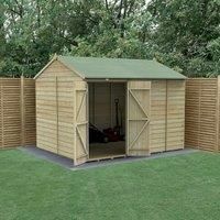 Forest Beckwood 10x8 Shed Wooden Reverse Apex No Windows Double Door Free Del