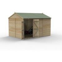 12' x 8' Forest Beckwood 25yr Guarantee Shiplap Pressure Treated Windowless Double Door Reverse Apex Wooden Shed (3.6m x 2.61m)