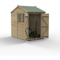 7' x 5' Forest Beckwood 25yr Guarantee Shiplap Pressure Treated Double Door Reverse Apex Wooden Shed (2.28m x 1.53m)