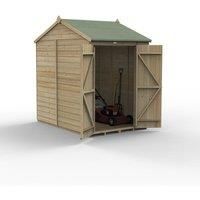 7' x 5' Forest Beckwood 25yr Guarantee Shiplap Pressure Treated Windowless Double Door Reverse Apex Wooden Shed (2.28m x 1.53m)