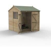 7' x 7' Forest Beckwood 25yr Guarantee Shiplap Pressure Treated Double Door Reverse Apex Wooden Shed (2.28m x 2.12m)