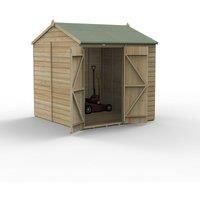 7' x 7' Forest Beckwood 25yr Guarantee Shiplap Pressure Treated Windowless Double Door Reverse Apex Wooden Shed (2.28m x 2.12m)