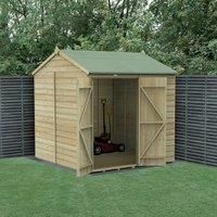 Forest Garden 7x7 Forest Beckwood Shiplap Windowless Reverse Apex Wooden Shed - 7x7 Forest Beckwood Tongue and Groove Windowless Reverse Apex Wooden Shed - With ins