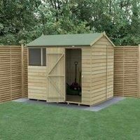 Forest Garden Beckwood Reverse Apex Shiplap Pressure Treated Shed with Base & Assembly - 8 x 6ft