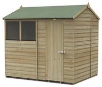8' x 6' Forest Beckwood 25yr Guarantee Shiplap Pressure Treated Reverse Apex Wooden Shed (2.42m x 1.99m)