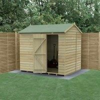 Forest Garden 8x6 Forest Beckwood Shiplap Reverse Apex Windowless Wooden Shed 25yr Guarantee - 8x6 Forest Beckwood Shiplap Windowless Reverse Apex Wooden Shed - Wit