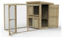 10'1 x 4'6 Forest Hedgerow Wooden Dog Kennel with 6ft Run - Pet House (3.07m x 1.38m)
