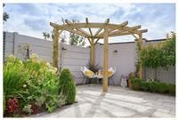 9' x 9' Forest Premium Radial Wooden Garden Corner Pergola (2.75m x 2.75m)