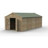 20' x 10' Forest 4Life 25yr Guarantee Overlap Pressure Treated Windowless Double Door Apex Wooden Shed (5.96m x 3.21m)