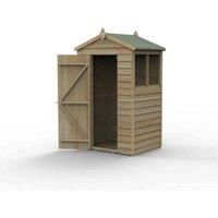 4' x 3' Forest 4Life 25yr Guarantee Overlap Pressure Treated Apex Wooden Shed (1.34m x 1m)
