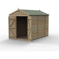 10' x 6' Forest 4Life 25yr Guarantee Overlap Pressure Treated Windowless Double Door Apex Wooden Shed (3.01m x 1.99m)