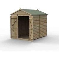 8' x 6' Forest 4Life 25yr Guarantee Overlap Pressure Treated Windowless Double Door Apex Wooden Shed (2.42m x 1.99m)
