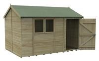 8' x 6' Forest 4Life 25yr Guarantee Overlap Pressure Treated Windowless Double Door Apex Wooden Shed (2.42m x 1.99m)