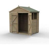 7' x 5' Forest 4Life 25yr Guarantee Overlap Pressure Treated Double Door Apex Wooden Shed (2.28m x 1.53m)