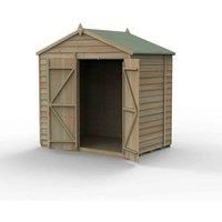 7' x 5' Forest 4Life 25yr Guarantee Overlap Pressure Treated Windowless Double Door Apex Wooden Shed (2.28m x 1.53m)