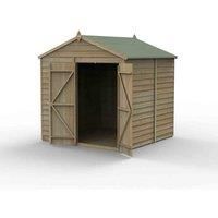 7' x 7' Forest 4Life 25yr Guarantee Overlap Pressure Treated Windowless Double Door Apex Wooden Shed (2.28m x 2.12m)