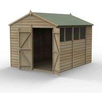 10' x 8' Forest 4Life 25yr Guarantee Overlap Pressure Treated Double Door Apex Wooden Shed (3.01m x 2.61m)