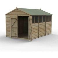 12' x 8' Forest 4Life 25yr Guarantee Overlap Pressure Treated Double Door Apex Wooden Shed (3.6m x 2.61m)