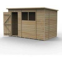 10' x 6' Forest 4Life 25yr Guarantee Overlap Pressure Treated Pent Wooden Shed (3.11m x 2.05m)
