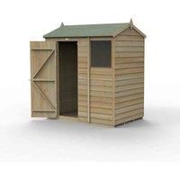 6' x 4' Forest 4Life 25yr Guarantee Overlap Pressure Treated Reverse Apex Wooden Shed (1.88m x 1.34m)