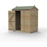 6' x 4' Forest 4Life 25yr Guarantee Overlap Pressure Treated Windowless Reverse Apex Wooden Shed (1.88m x 1.34m)