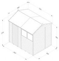 Forest 4Life 8X6 Reverse Apex Shed - 2 Windows