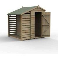 6' x 4' Forest 4Life 25yr Guarantee Overlap Pressure Treated Windowless Apex Wooden Shed with Lean To (1.88m x 2.01m)