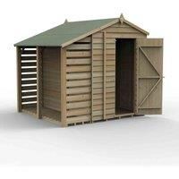 7' x 5' Forest 4Life 25yr Guarantee Overlap Pressure Treated Windowless Apex Wooden Shed with Lean To (2.18m x 2.3m)