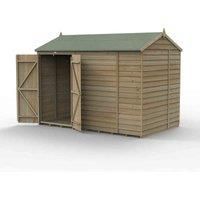 10' x 6' Forest 4Life 25yr Guarantee Overlap Pressure Treated Windowless Double Door Reverse Apex Wooden Shed (3.01m x 1.99m)