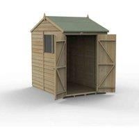 7' x 5' Forest 4Life 25yr Guarantee Overlap Pressure Treated Double Door Reverse Apex Wooden Shed (2.28m x 1.53m)