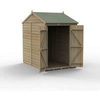 7' x 5' Forest 4Life 25yr Guarantee Overlap Pressure Treated Windowless Double Door Reverse Apex Wooden Shed (2.28m x 1.53m)