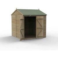 7' x 7' Forest 4Life 25yr Guarantee Overlap Pressure Treated Windowless Double Door Reverse Apex Wooden Shed (2.28m x 2.12m)