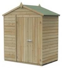 6' x 4' Forest Beckwood 25yr Guarantee Shiplap Pressure Treated Windowless Double Door Apex Wooden Shed (1.88m x 1.34m)