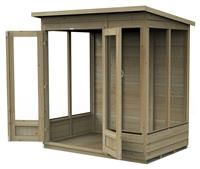 6' x 4' Forest 4Life 25yr Guarantee Double Door Pent Summer House (1.98m x 1.4m)