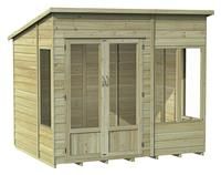 8' x 6' Forest 4Life 25yr Guarantee Double Door Pent Summer House (2.52m x 2.05m)