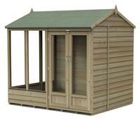 8' x 6' Forest 4Life 25yr Guarantee Double Door Reverse Apex Summer House (2.42m x 1.99m)